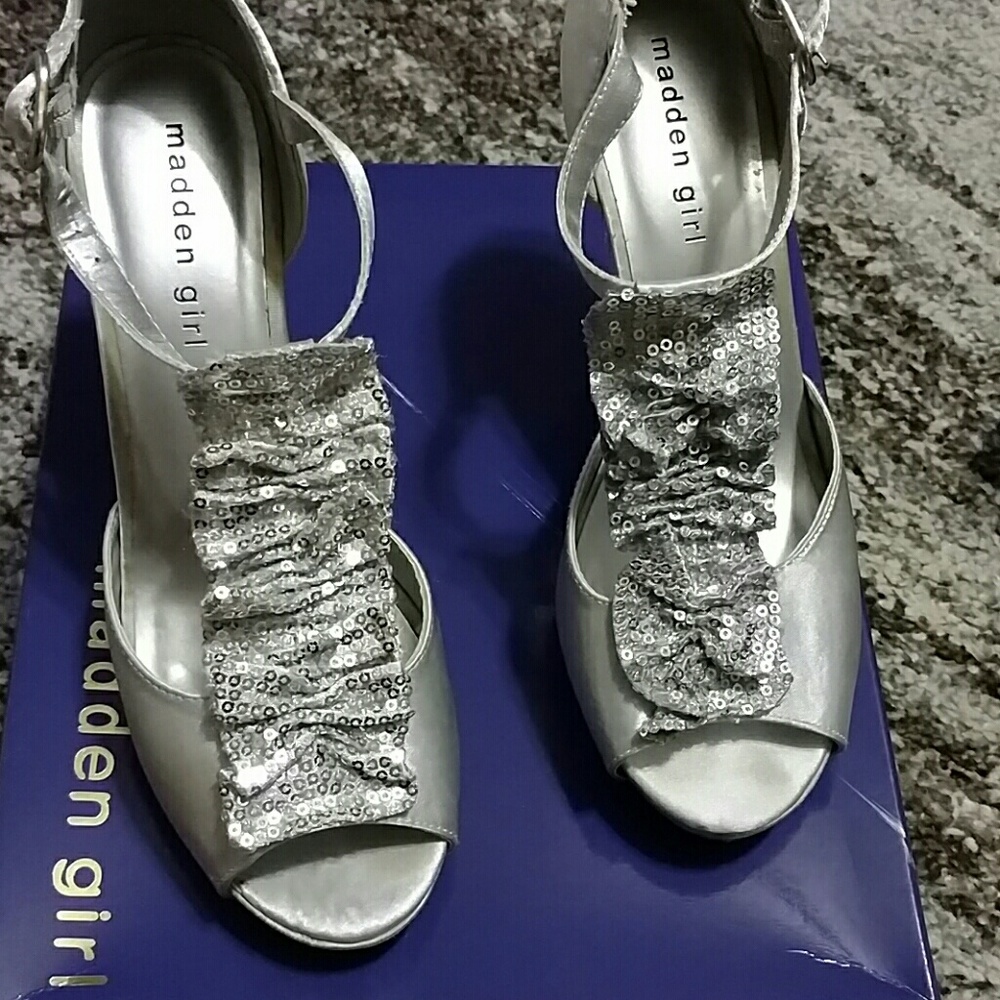 Madden girl silk satin heels.