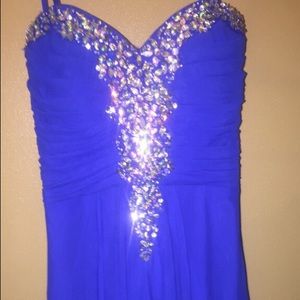 Royal Blue Strapples Dress