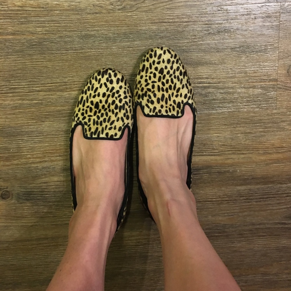 Zara leopard flats or loafers size 8