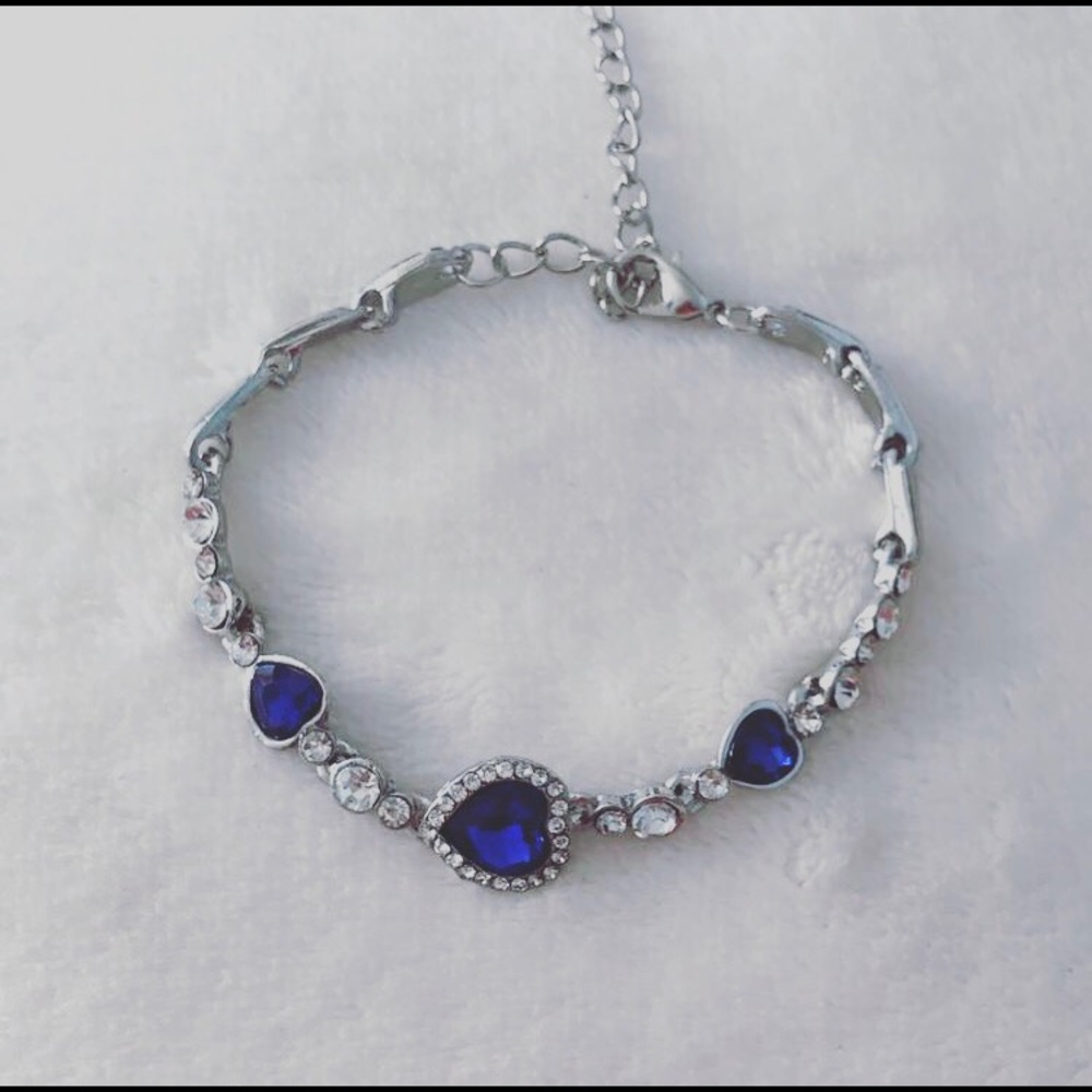 Blue heart bracelet