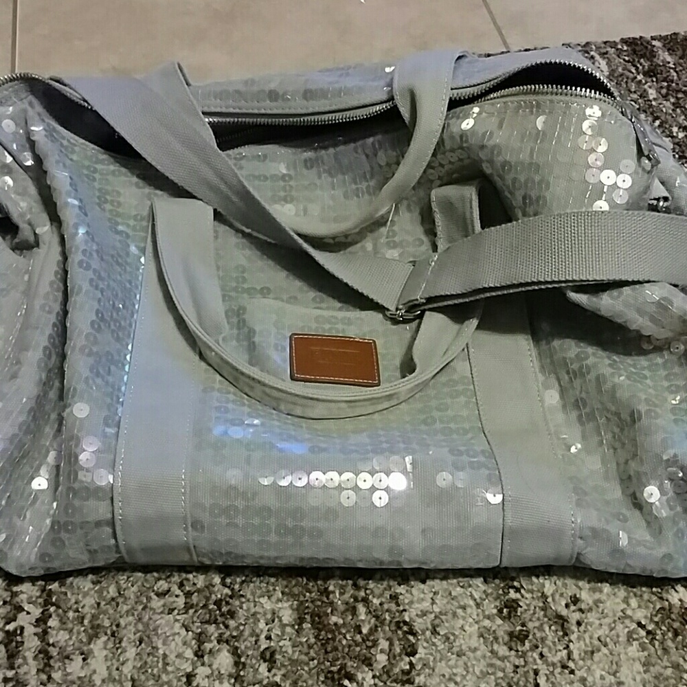 Sequin duffle victoria secret bag