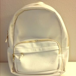 Diamond Supply Co. white Leather Backpack
