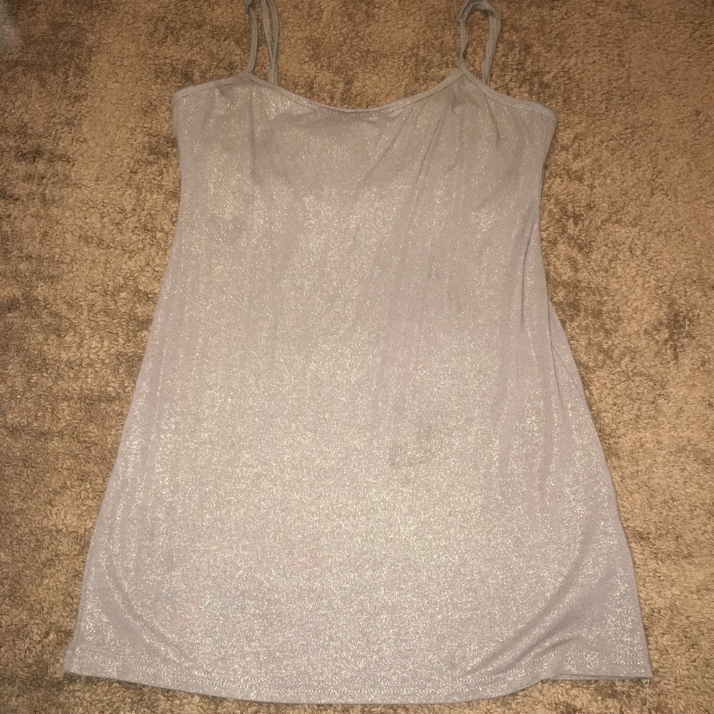 Dark brown tank top with gold shimmer