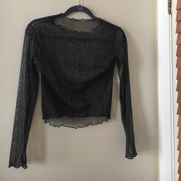 Metallica Black Metallic Mesh Long Sleeve Top - Picture 6 of 7