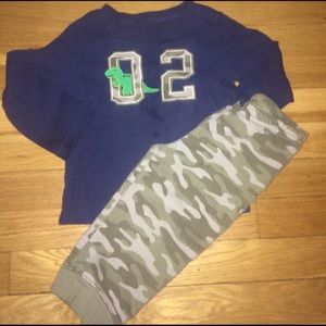 SOLD Carters two piece camo set