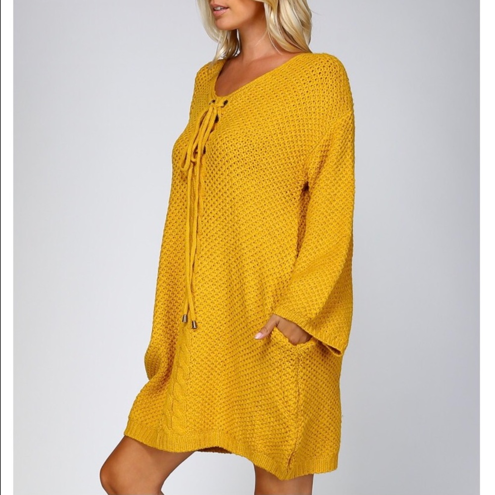 💛Gorgeous Yellow Sweater Dress 💛