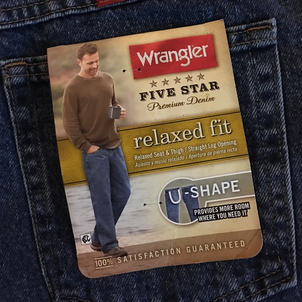 Wrangler Five Star relaxed fit blue jeans 36 x 30