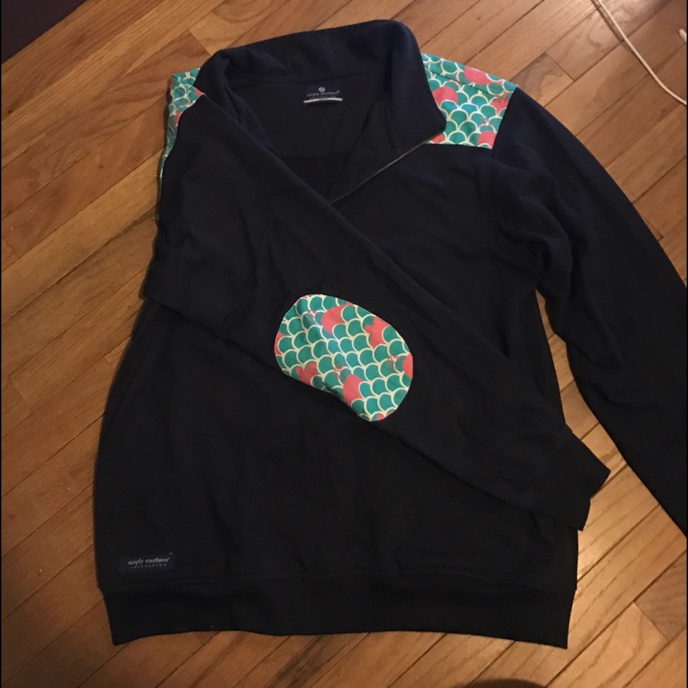 Simply Southern navy blue quarter zip sweatshirt