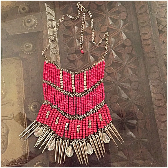 InEveryCorner Jewelry - 🔴🎉HP🎉Mixed Media Red Boho Tassel Necklace😍