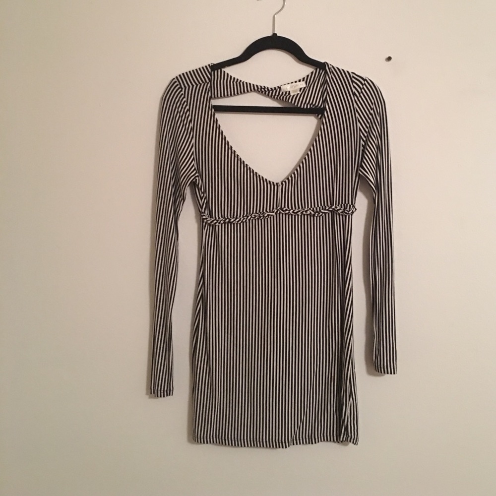 Guess Striped Long Sleeve Bodycon