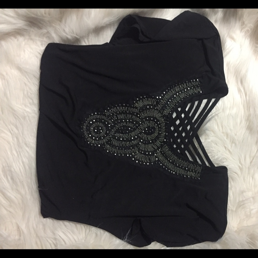 Maurice's beaded ruched blouse