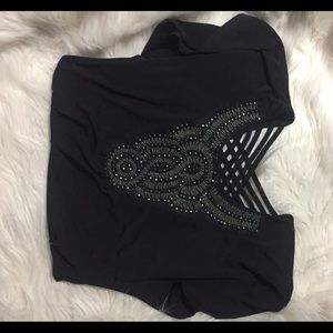 Maurice's beaded ruched blouse