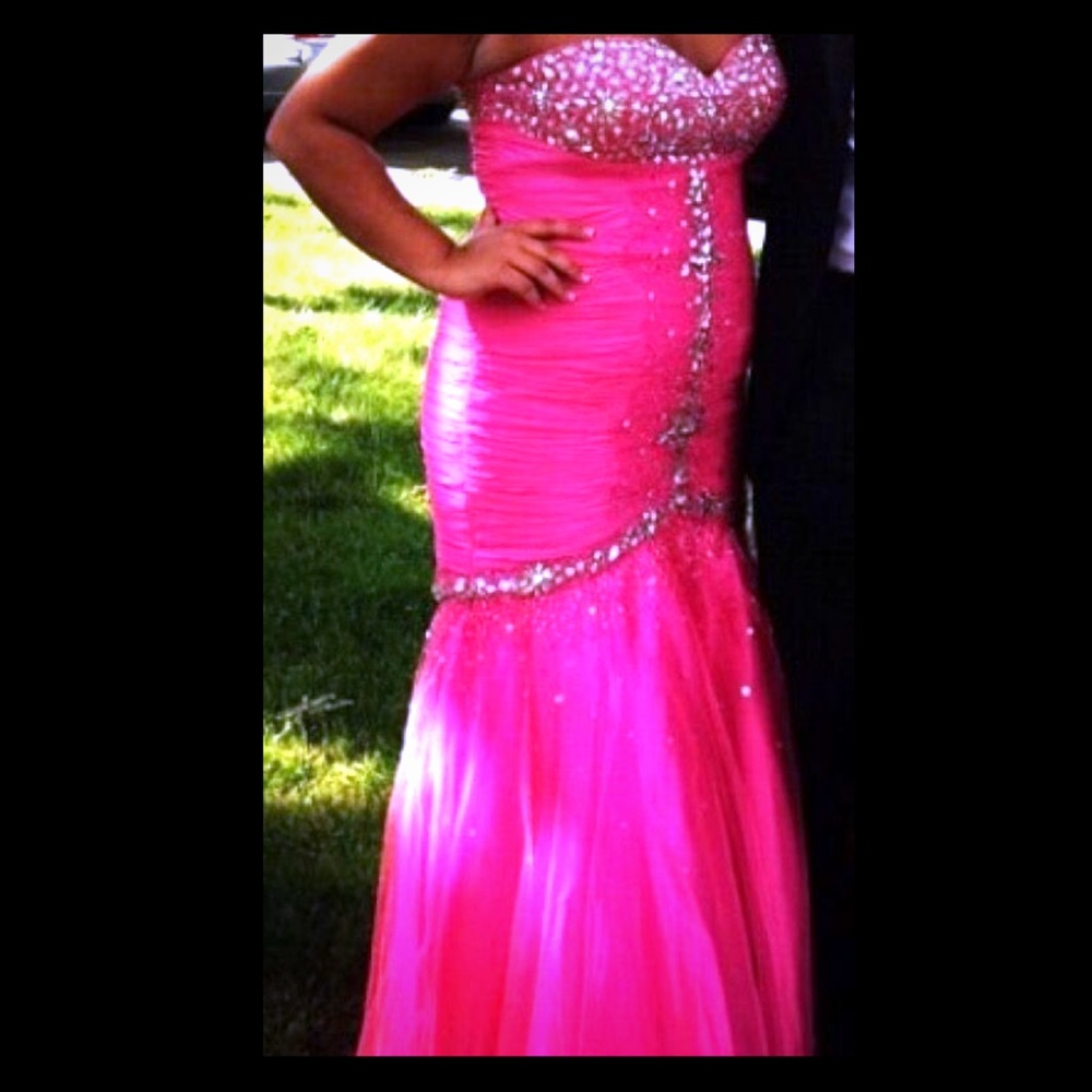 Hot pink mermaid sequin dress