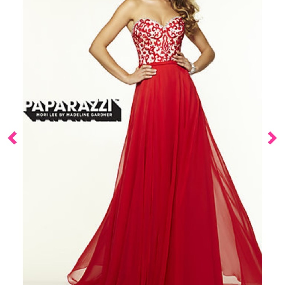 Red sequin prom dress