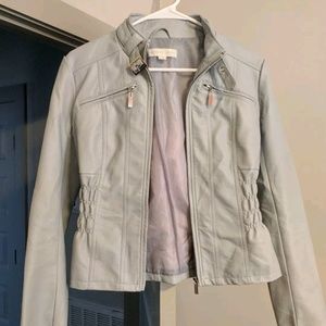 New York & Co pastel blue leather jacket