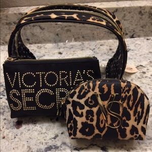 VS Leopard Cosmetic Bag Trio