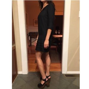 Maje drop-waist dress (wool and silk)