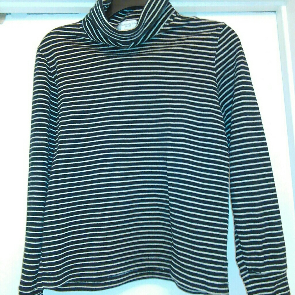 Black and White Striped Turtleneck