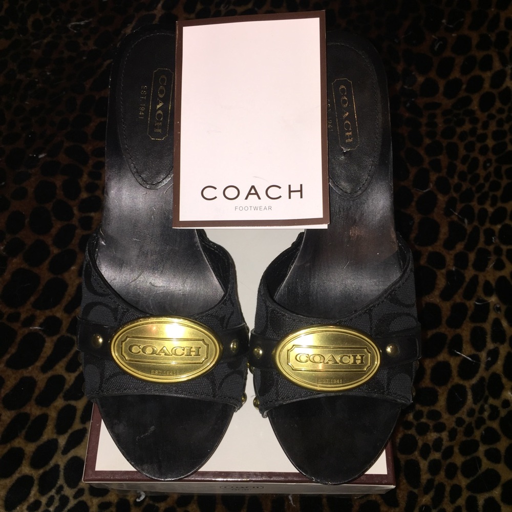 Black Coach sandals