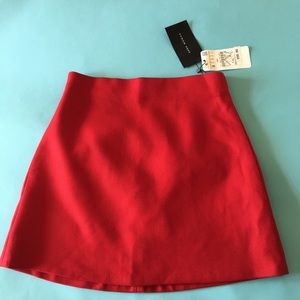 Zara flared red mini skirt