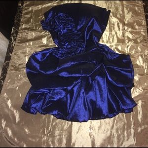 Strapless blue dress