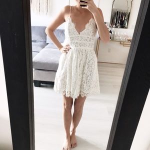 White lace cocktail dress by NBD