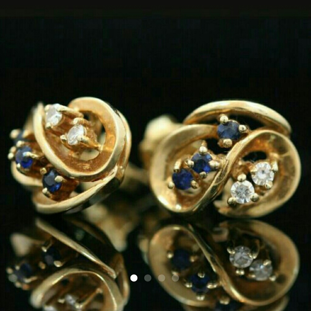 14k diamonds and sapphire earrings