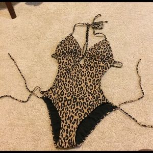 Cheetah Print Cutout Swimsuit