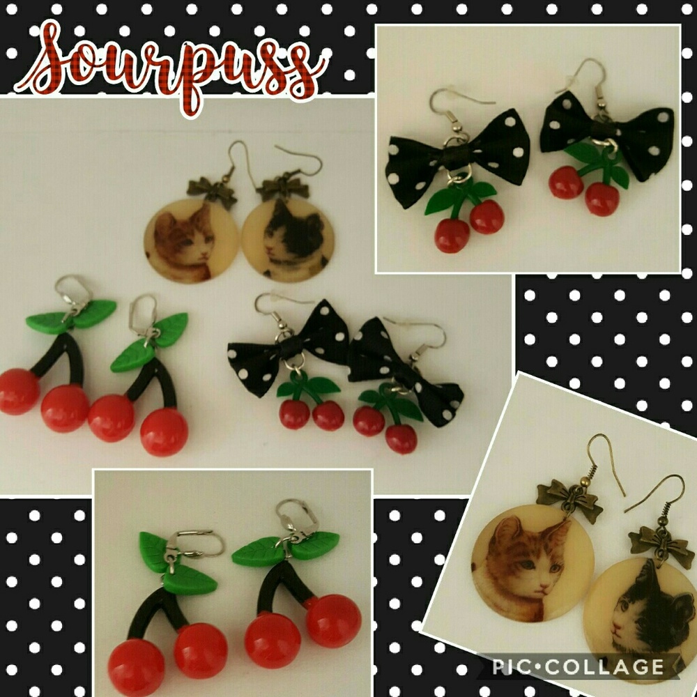 Sourpuss Cherry Vintage Cats pinup rockabilly
