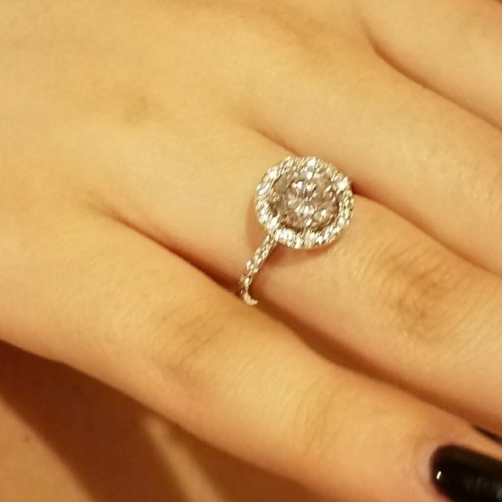 Real 925 sterling silver engagement promise ring - Picture 4 of 8