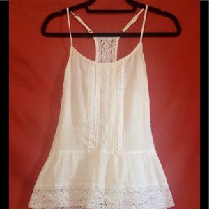 White Mossimo Crochet Racerback