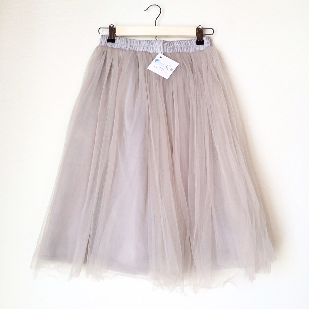 [SOLD] Dove Grey Claire Tulle Skirt [NEW]