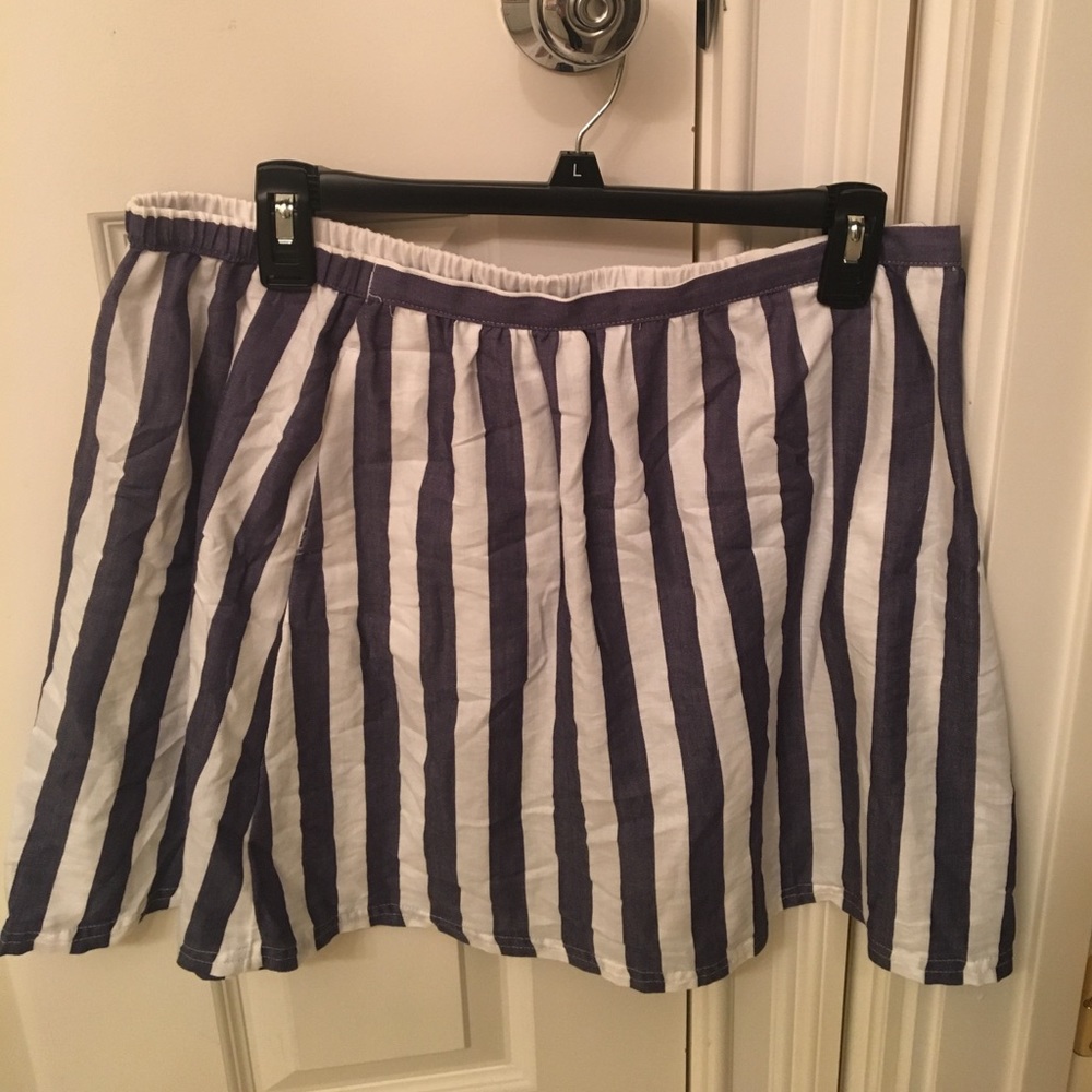 Lauren Conrad Navy and White Striped Skirt