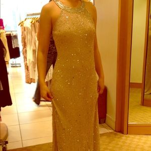 Nude/ tan long dress never worn