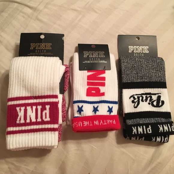 PINK Victoria's Secret Accessories - NWT PINK SOCKS BUNDLE!