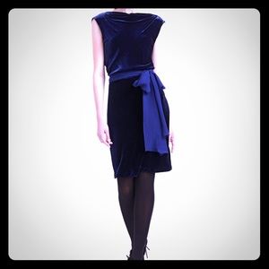 bcbg cowl back dress navy xs