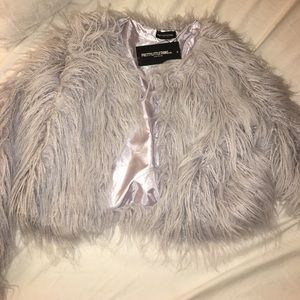 Grey faux fur jacket