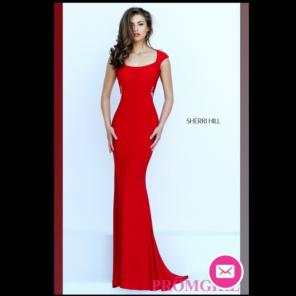 Sherri Hill Lace Embroidered Back Gown SH-50286