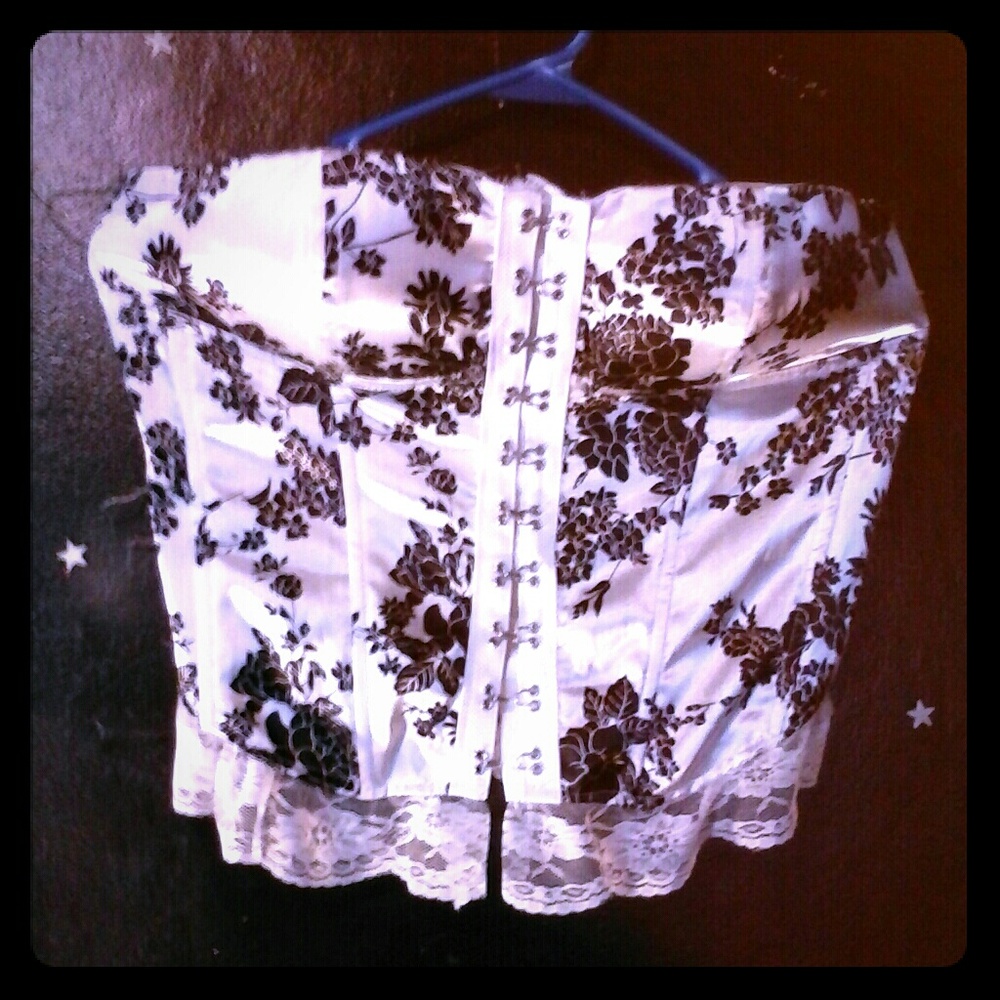 Flower corset black and white size medium