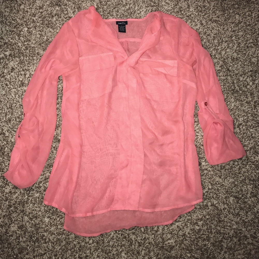 Rue 21 pink 3/4 shirt