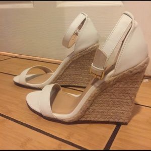 JustFab white espadrilles