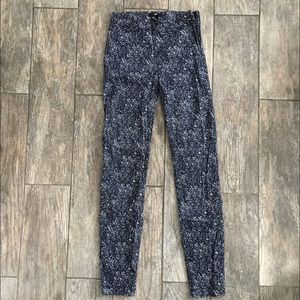 H&M navy blue and white skinny pant