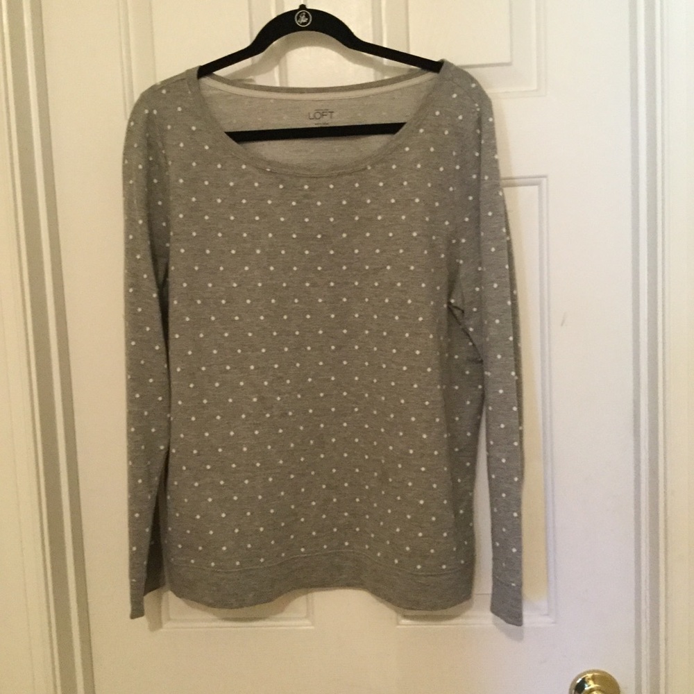 Ann Taylor Loft Light grey knit top.