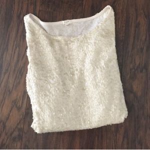 J. Crew, White Sequence Top