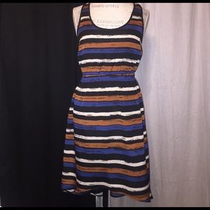 Sleeveless multi color high low dress
