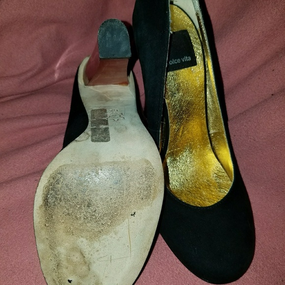 Dolce Vita Black Suede Heels - Picture 2 of 2