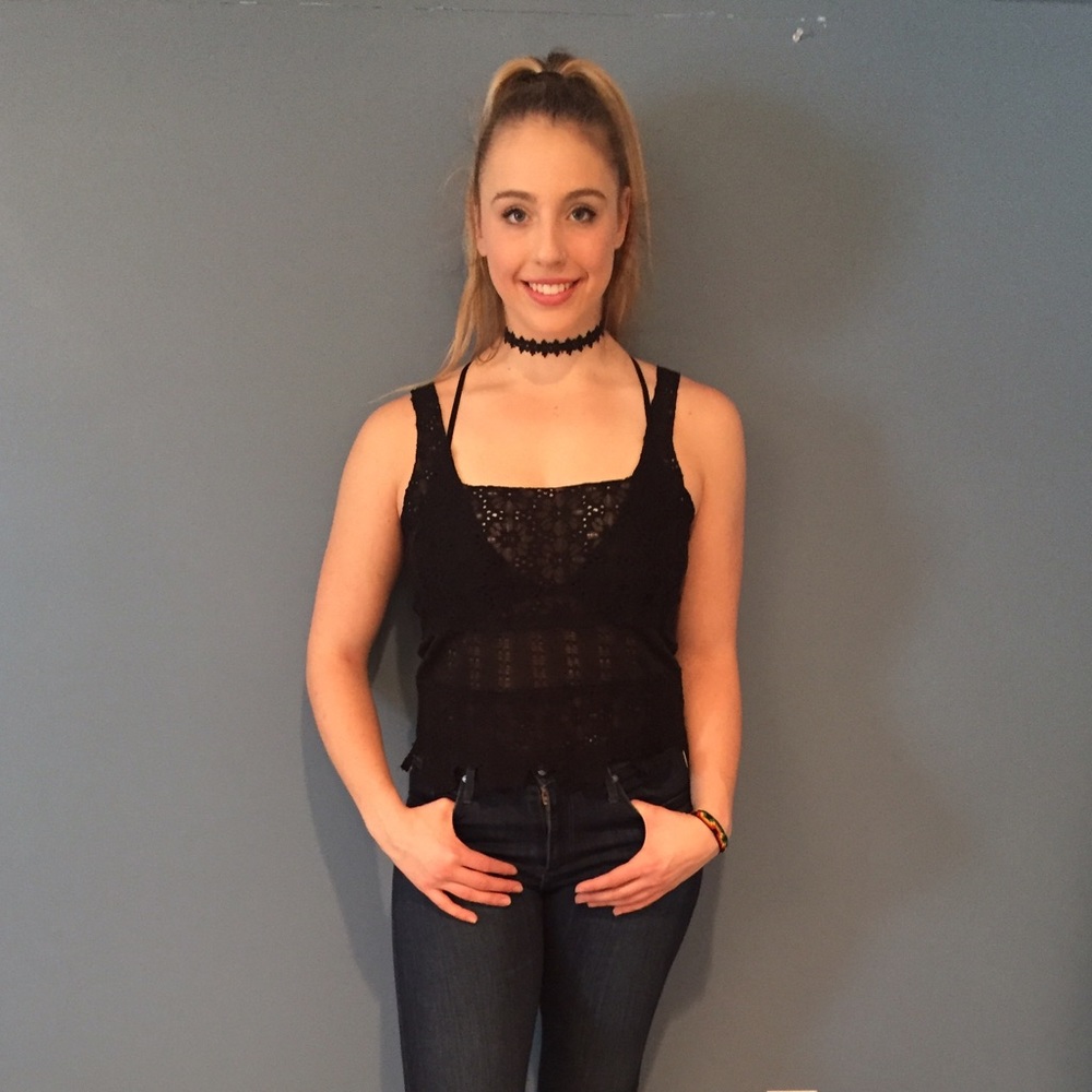 Black Lacey Free People top