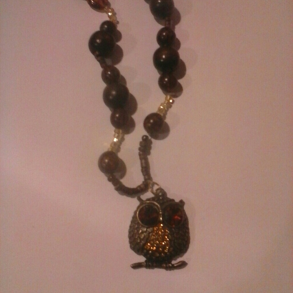 Crystal eyed owl necklace