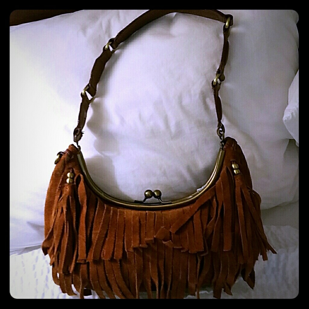Adorable suede handbag