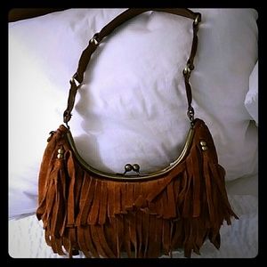 Adorable suede handbag